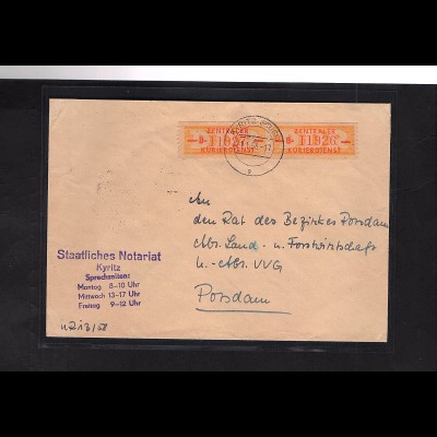 DDR. ZKD-Brief mit MeF. Mi.-Nr. 16 B