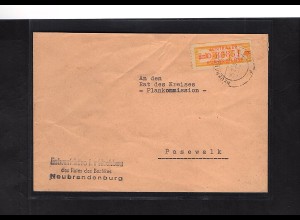 DDR. ZKD-Brief mit EF. Mi.-Nr. 17 O