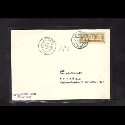 DDR. ZKD-Brief mit EF. Mi.-Nr. 31 I F