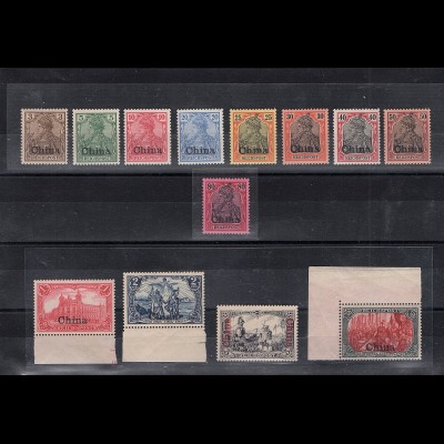 Deutsche Post in China 1901, Mi.-Nr. 15-27 postfrisch, FA. Jäschke-L. BPP.