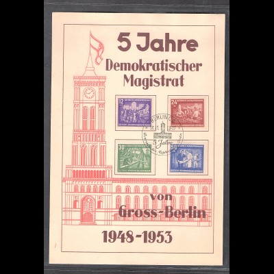 DDR - Gedenkblatt, 5 Jahre Demokratischer Magistrat, B2-1953 b