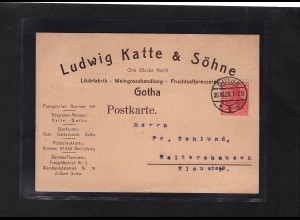 DR., Reklame-Karte Likörfabrik-Weingroßhandlung, L. Katte & Söhne, Gotha.
