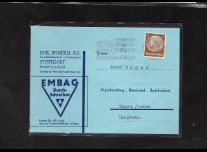 DR., Reklame-Karte EMBAG, Geschäftsbücherfabrik, Stuttgart.
