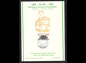 DDR - Gedenkblatt, 90 Jahre Kirnitzschtalbahn, B16-1988