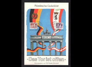 DDR - Gedenkblatt, Das Tor ist Offen, B46-1989