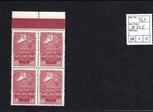 Sowjetunion, Mi.-Nr. 761 postfrisch, 4er Block mit OR..