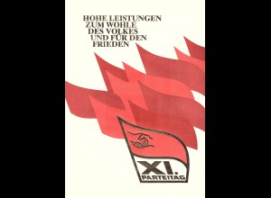 DDR - Gedenkblatt, XI. Parteitag, A2-1986 b