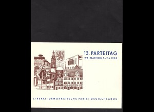 DDR - Gedenkblatt, 13. Parteitag LDPD, B11-1982