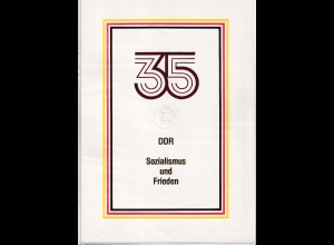 DDR - Gedenkblatt, 35 Jahre Sozialismus und Frieden 