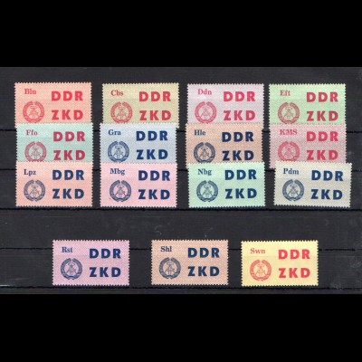 DDR-LKZ-ZKD Mi.-Nr. 1-18 postfrisch.