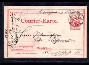 Privatpost, Courier-Karte Magdeburg gelaufen 18.7.94
