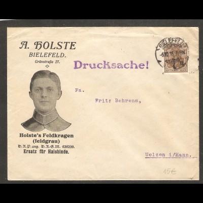 DR. Reklame-Brief, Holste`s Feldkragen, Bielefeld.