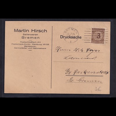 DR. Reklame-Karte, Seilerwaren, Martin Hirsch,Bremen