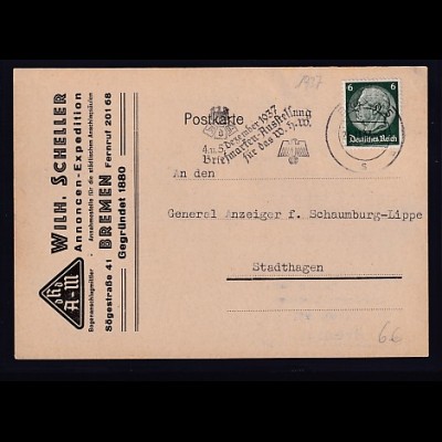 DR. Reklame-Karte, Annoncen-Expedition, Wilh. Scheller, Bremen