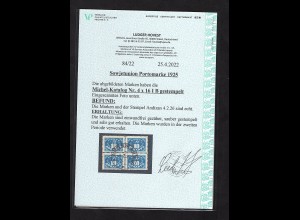 Sowjetunion, Vierer Block Portomarke Mi.-Nr. 16 I B gestempelt, FA. Hovest.