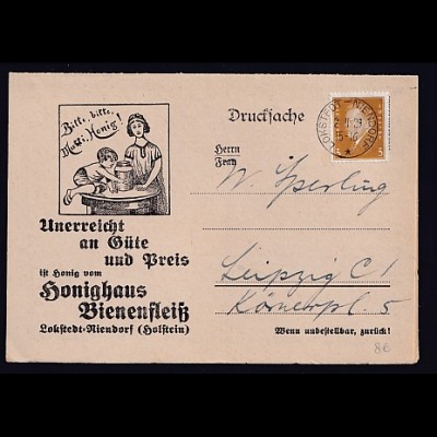 DR. Reklame-Karte, Konighaus Bienenfleiß, Lokstedt Niendorf 