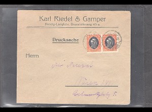 Danzig, Firmenbrief Karl Riedel & Gamper gelaufen als Ausland Drucksache.