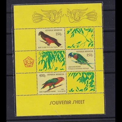 Vogel, Indonesien, Mi.-Nr. Block 37 postfrisch.