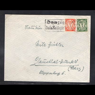 Danzig, Fernbrief mit MiF. Mi.-Nr. 193 D + 194 D