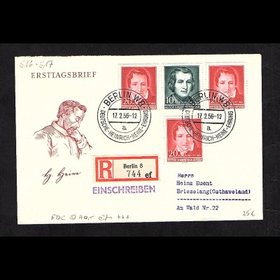 DDR. FDC. Mi.-Nr. 516-517 als R-brief gelaufen mit Ak-St.