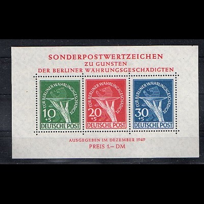 Berlin 1949, Blockausgabe, Mi-Nr. Block 1 II, postfrisch, FA SchlegelBPP.