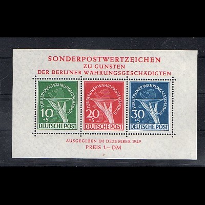 Berlin 1949, Blockausgabe, Mi-Nr. Block 1 III, postfrisch, FA SchlegelBPP.