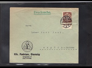 Danzig, Firmenbrief Fern-Drucksache