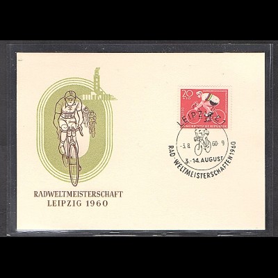 DDR - Gedenkkarte Radweltmeisterschaft Leipzig 1960