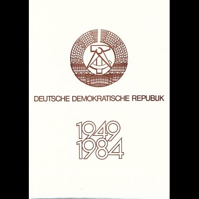 DDR - Gedenkblatt, 35 Jahre DDR A6-1984