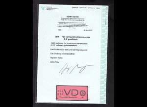 DDR. ZKD Mi.-Nr. VD 2 postfrisch mit FA. Mayer.