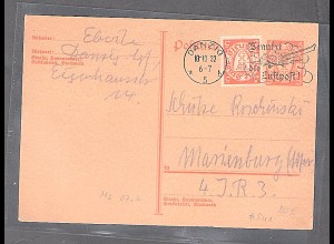 Danzig, Ganzsache Mi.-Nr. P 41 gestempelt MS. 07.4