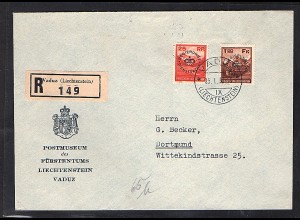Liechtenstein, R-Brief Mi.-Nr. D. 9 + 10