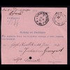 DR. Postanweisung mit Krone-Adler 20 Pf. von 1891