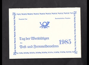 DDR - Gedenkblatt, Tag der Werktätigen des Post- und Fernmeldewesens B3-1985