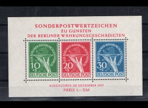 Berlin 1949, Wohlt.-Ausgabe, Mi.Block -Nr. 1, postfrisch, FA Schlegel.