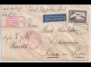 DR., Zeppelin-Brief, Südamerikafahrt mit Mi.-Nr. 439