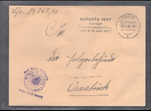 Danzig, Fernbrief mit Werbe-St. Daposta 1937