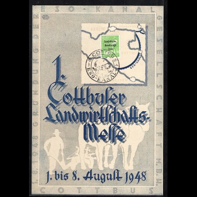 Gedenkblatt, 1. Cottbuser Landwirtschaftsmesse 1-8 August 1948