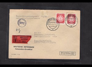 DDR: Verwaltungswertpost mit Dienstmarkenfrankatur MeF. Mi.-Nr. 25