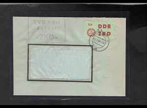 DDR. ZKD-Dienslaufkontrollzettel Mi.-Nr. 49 I EF. auf Brief.