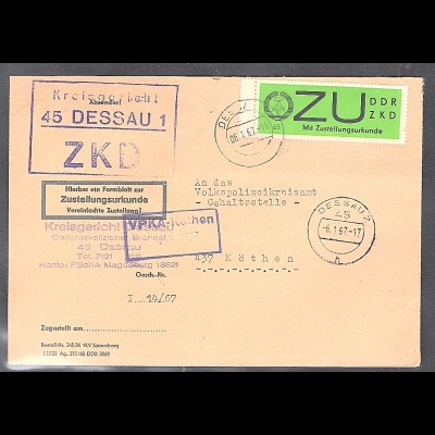 DDR.ZKD-Brief, EF. Mi.-Nr. E 2 y
