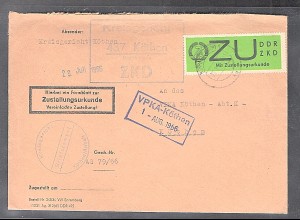 DDR.ZKD-Brief, EF. Mi.-Nr. E 2 x