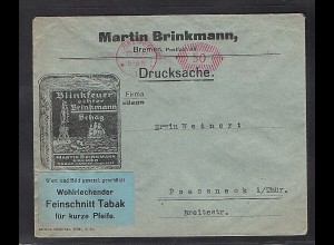 DR. Reklamebrief, Tabak-Fabrik M. Brinkmann Bremen.