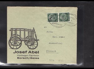 DR. Reklamebrief, Handwagen-Fabrikation J. Abel Borsch/Geisa