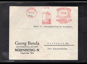 DR. Reklamebrief, G. Benda Nürnberg mit Frei-St. 