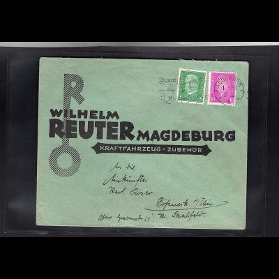 DR. Reklamebrief Kraftfahrzeug-Zubehörb W. Reuter, Magdeburg.