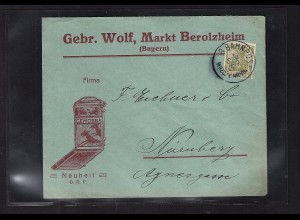 DR. Reklamebrief Gewobba Gebr. Wolff, Markt Berolzheim.
