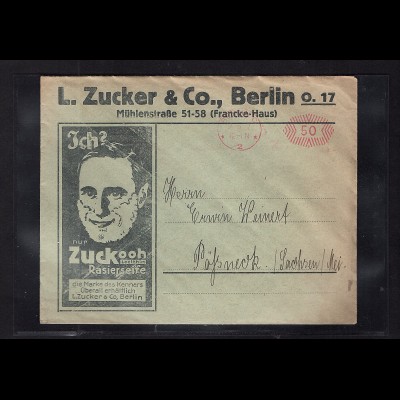 DR. Reklamebrief Resierseife L. Zucker & Co. Berlin.