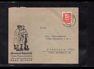 DR. Reklamebrief Urania-Pflanzenleimfabrik Hermann Rumsfeld, Hann. Münden.