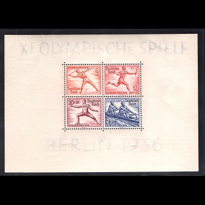 DR, XI. Olympische Spiele Berlin 1936, Mi.-Nr. Block 6 z, postfrisch.